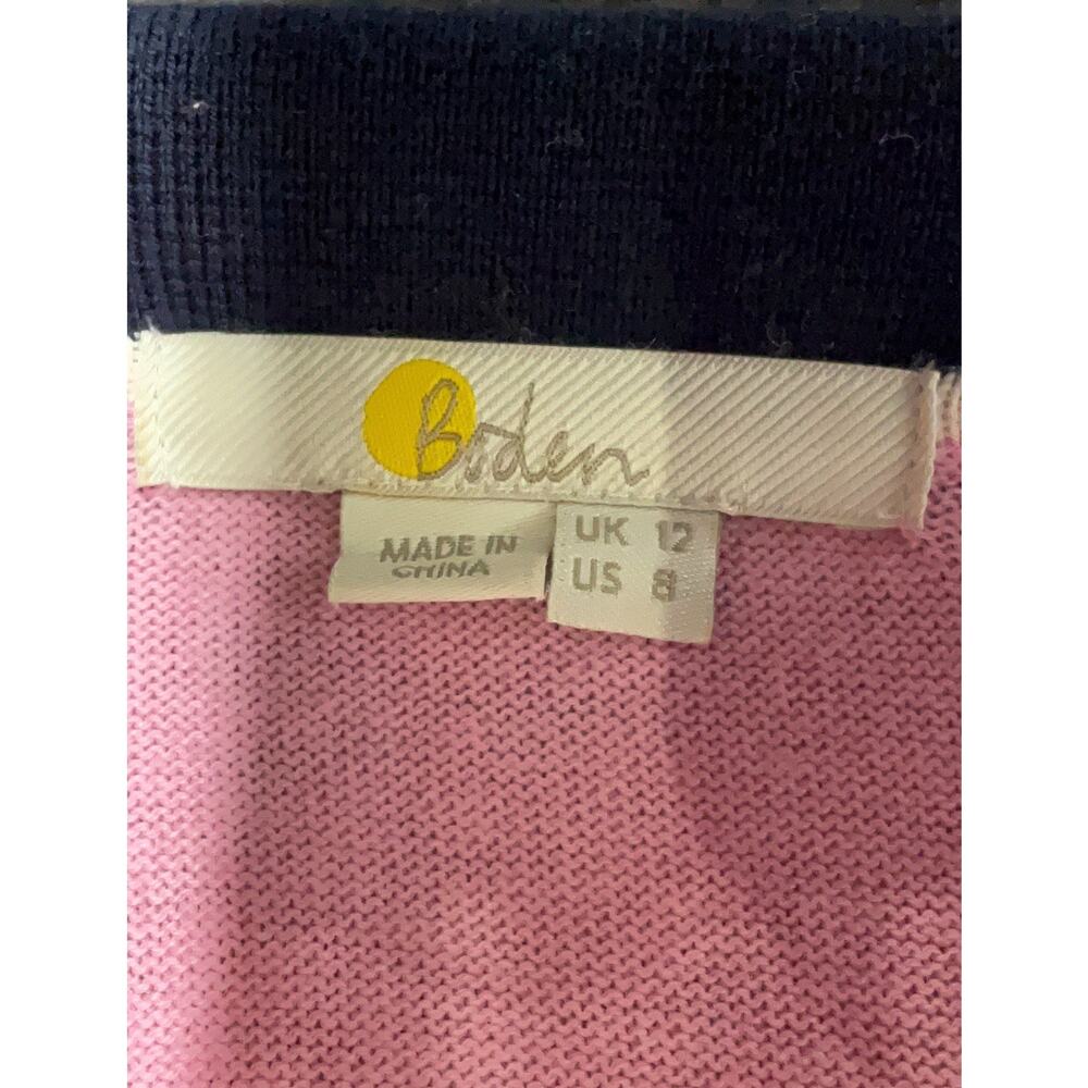 Boden Wool Knit Women Pink Colorblock Collared Polo Sweater Sz 8 Long Sleeve Top - Picture 7 of 9
